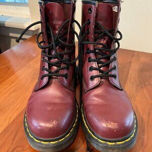 Dr. Martens Burgundy Combat Boots
